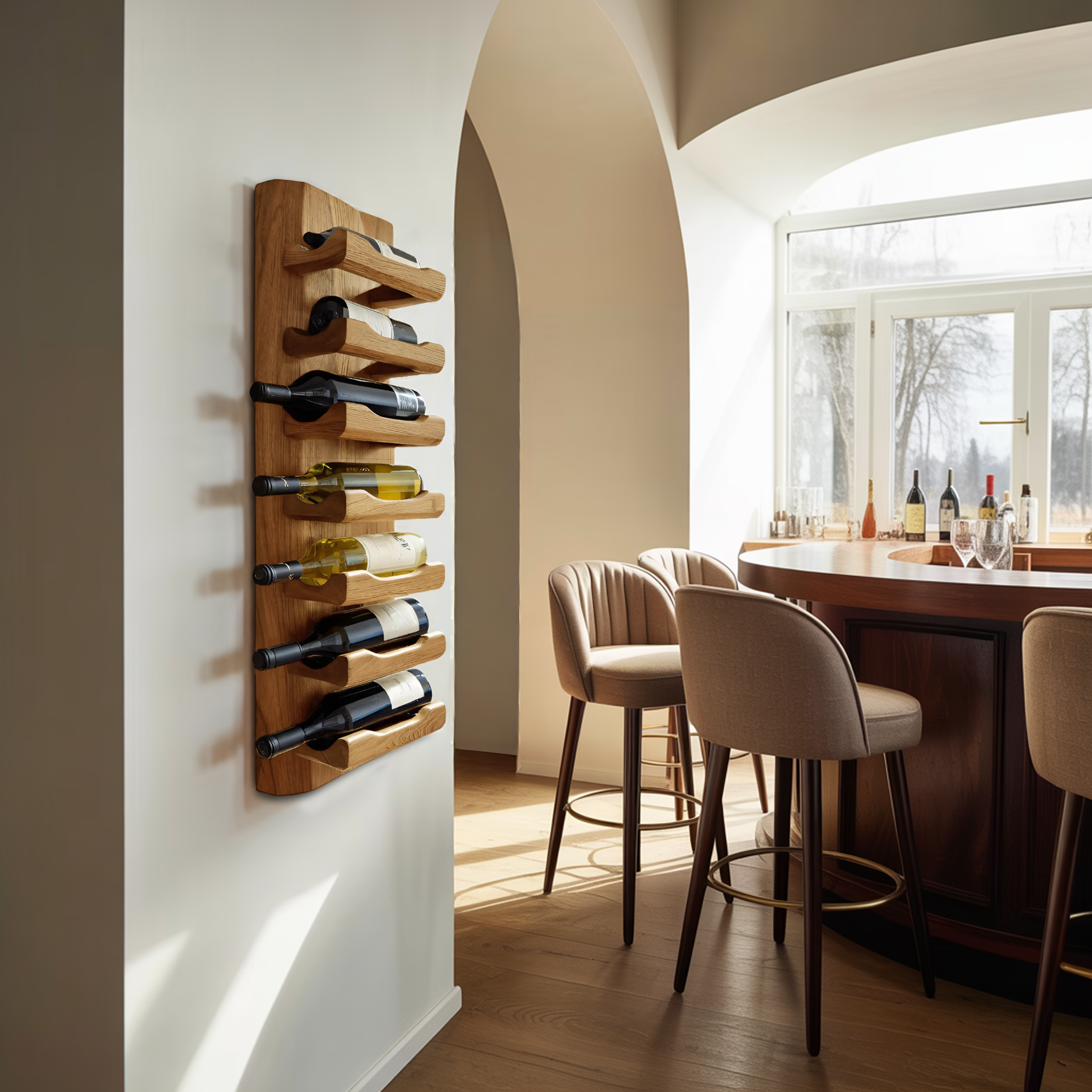 Modern Wall Wine Bottle Holder For Minimal Home Decor
