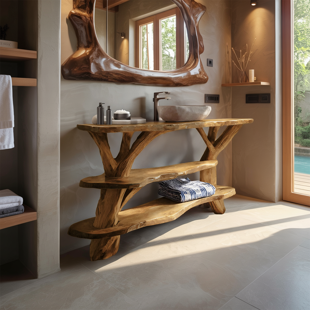 Modern Handcrafted Live Edge Bathroom Vanity For Elegant Bathroom Decor