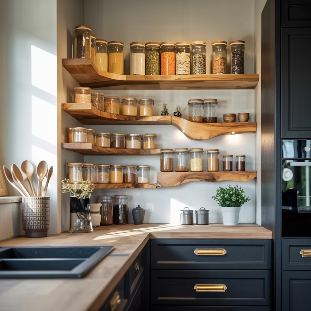Farmhouse Wooden Spice Organizer For Entryway Storage