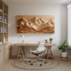 Mountain Relief Wall Art Sculpture For Modern Interior
