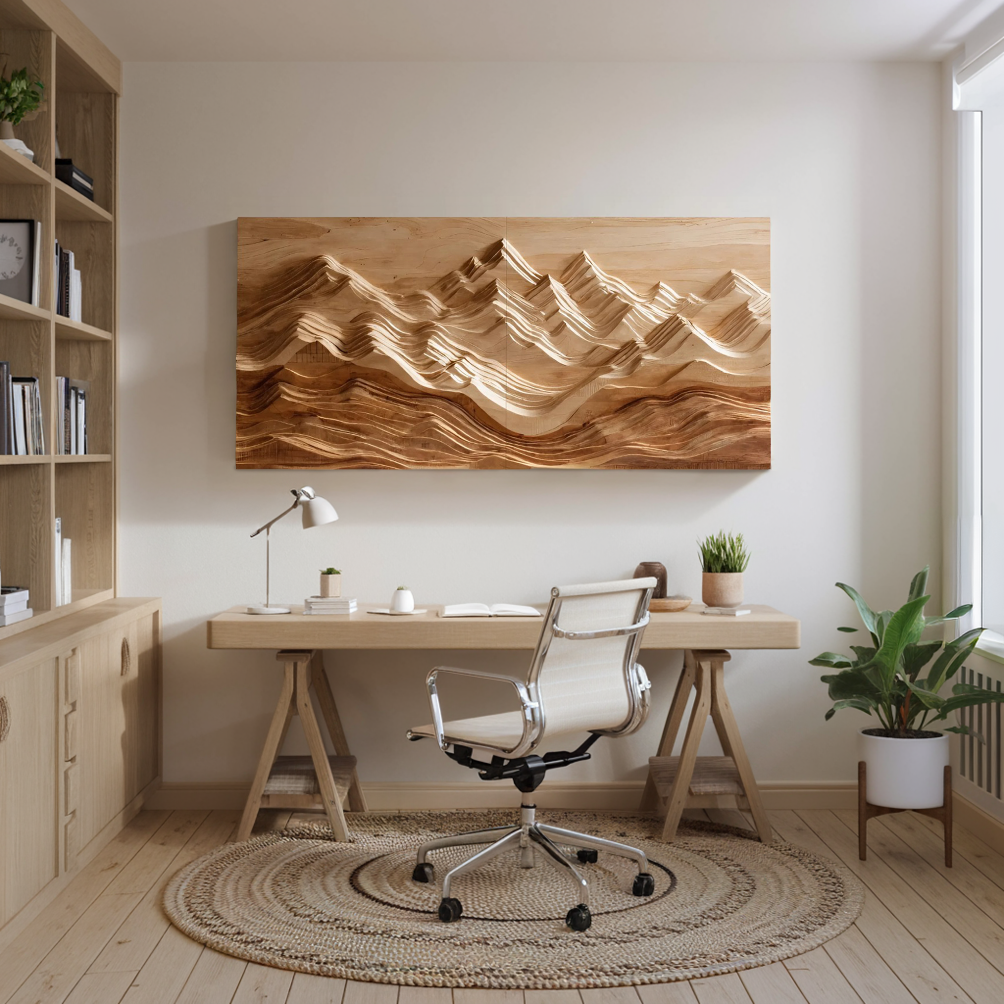 Mountain Relief Wall Art Sculpture For Modern Interior