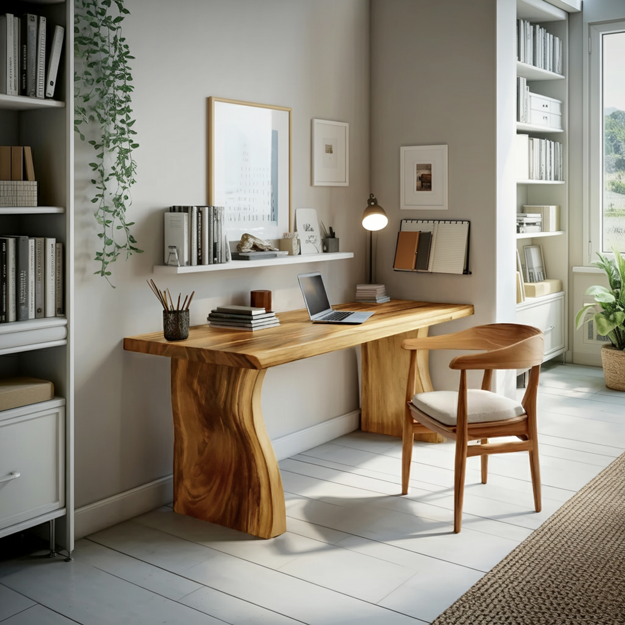 Handcrafted Solid Wood Desk For Reading And Work Area