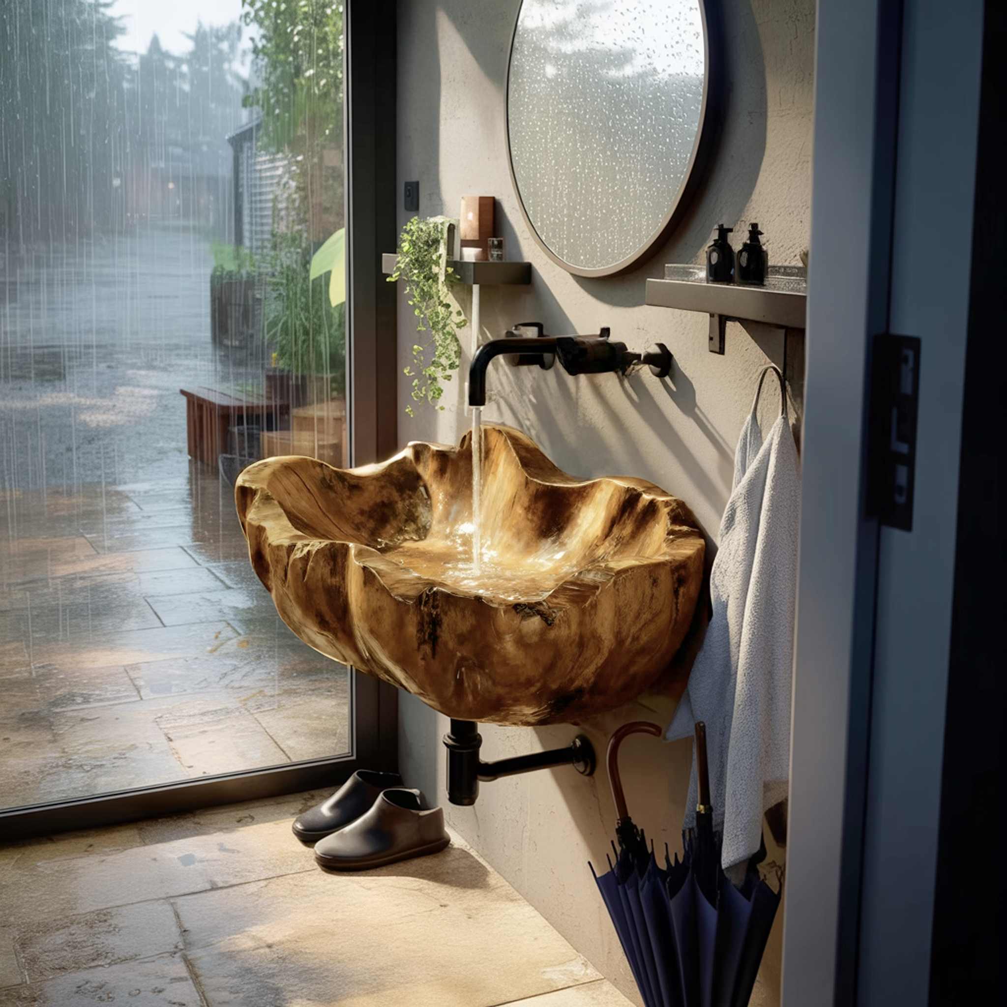 Modern Solid Wood Wash Basin For Luxury Bedroom Furniture Decor