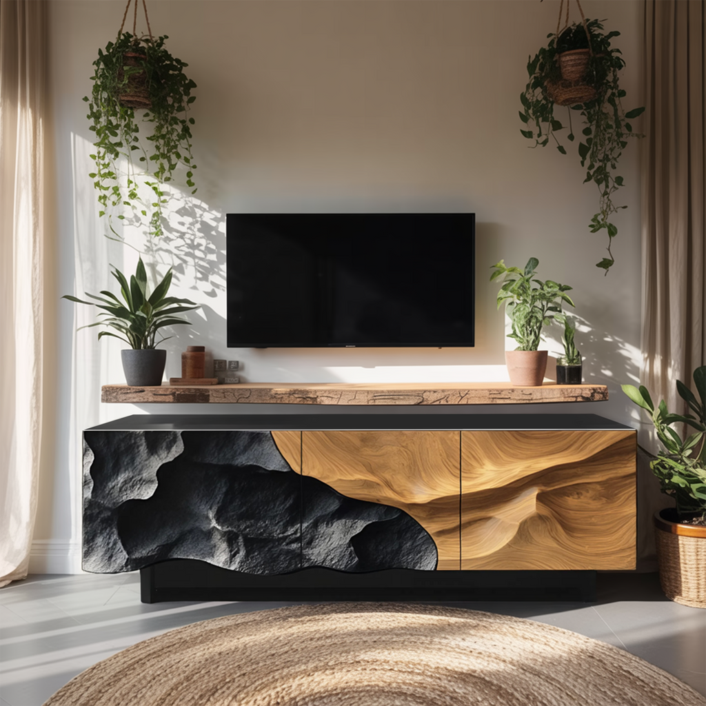 Farmhouse TV Console For Entryway Furniture Style