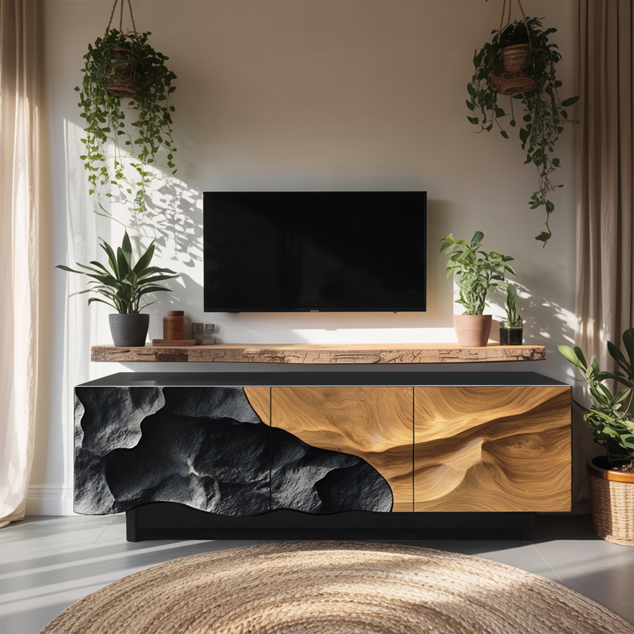 Farmhouse TV Console For Entryway Furniture Style