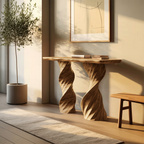 Farmhouse Live Edge Console Table Handcrafted Solid Wood For Living Room