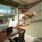 Modern Handcrafted Wooden Live Edge Mushroom Shelf For Furniture Decor