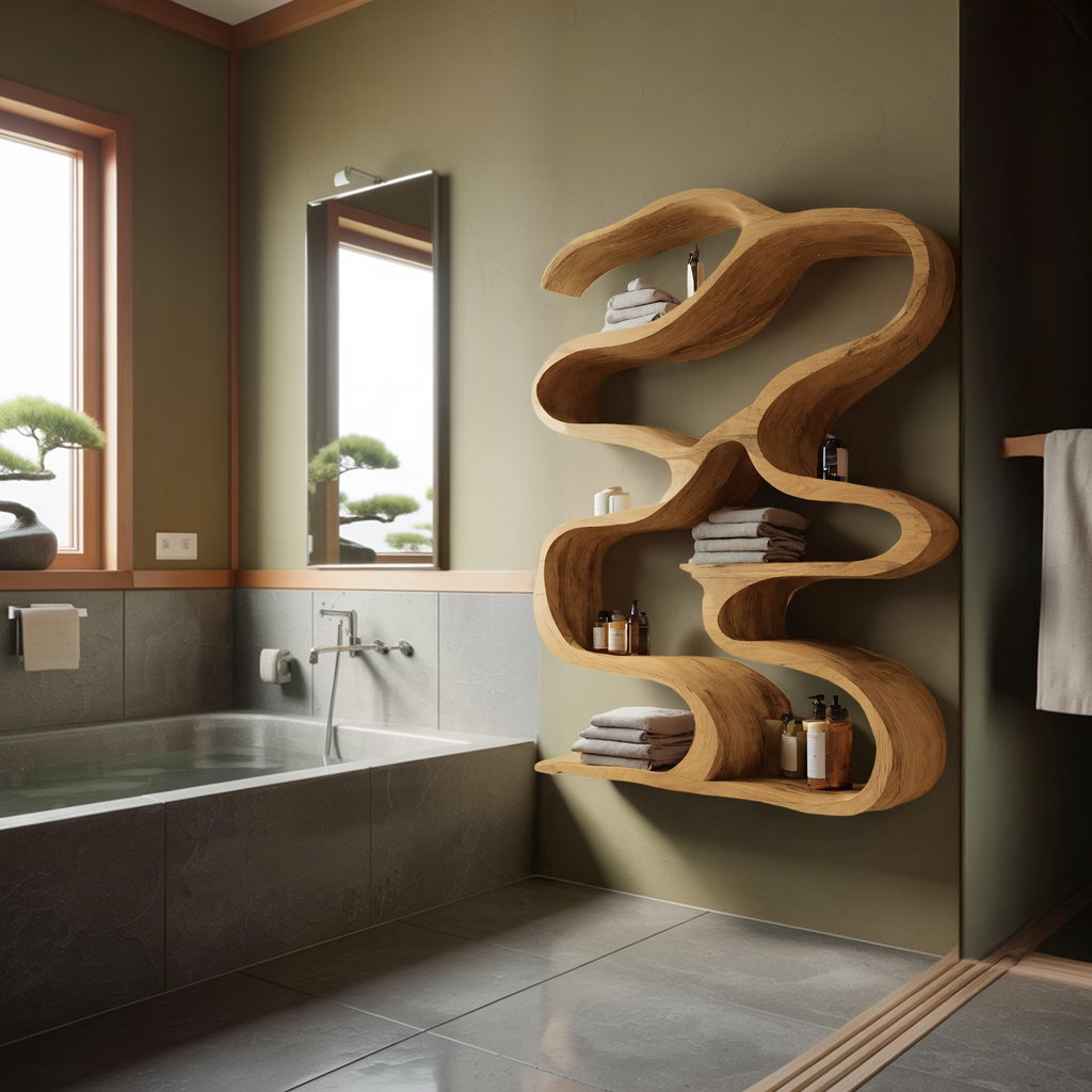 Modern Wall Mounted Shelf For Bathroom Decor