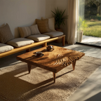 Farmhouse Solid Wood Irregular Coffee Table For Entryway