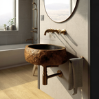 Handcrafted Solid Wood Vanity Sink For Bathroom Furniture Style Decor
