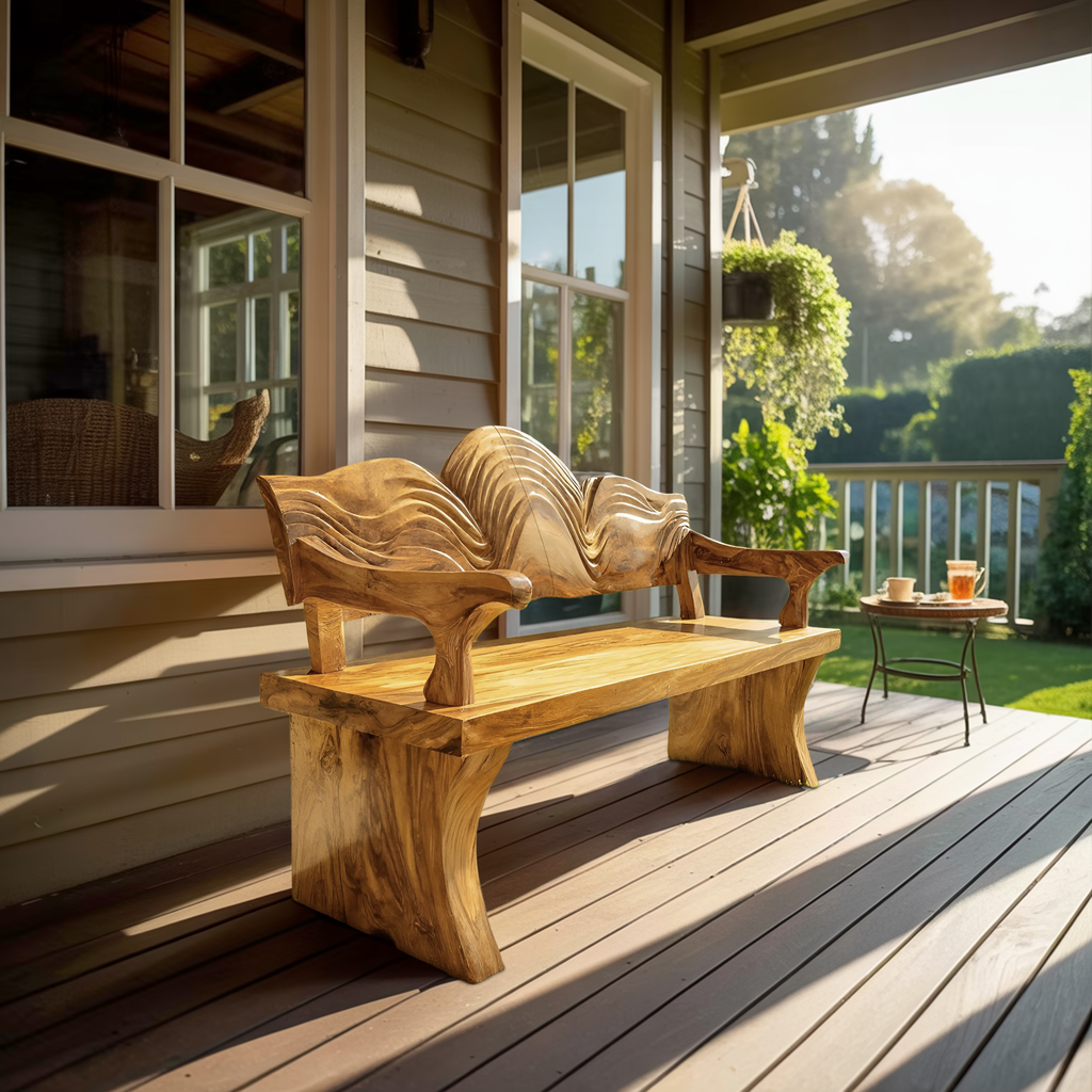 Live Edge Wooden Entryway Bench For Interior Home Decor