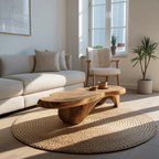 Rustic Handcrafted Wooden Live Edge Coffee Table For Entryway