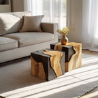 Handcrafted Low Wooden Coffee Table For Unique Living Room