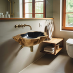 Handcrafted Solid Wood Vanity Sink For Custom Bathroom Furniture Decor