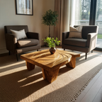 Mid Century Abstract Solid Wood Coffee Table For Living Room