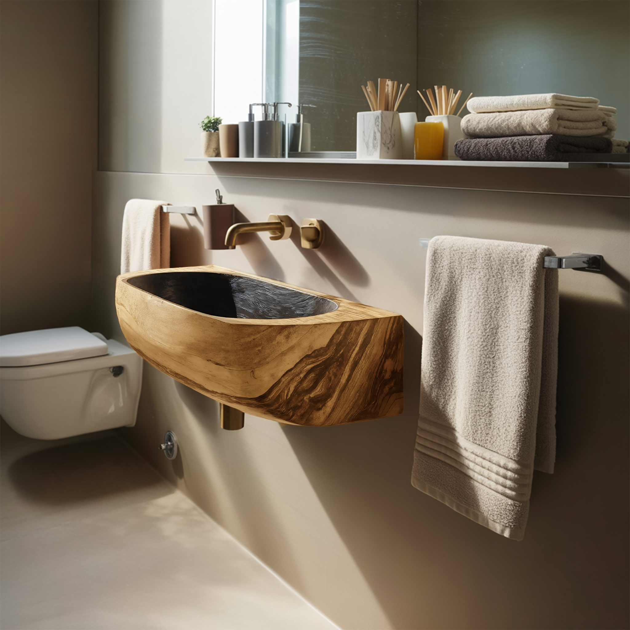 Mid Century Solid Wood Vanity Sink For Bathroom Furniture Decor