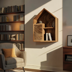 Handcrafted Wooden Wall Shelf For Living Room Decor