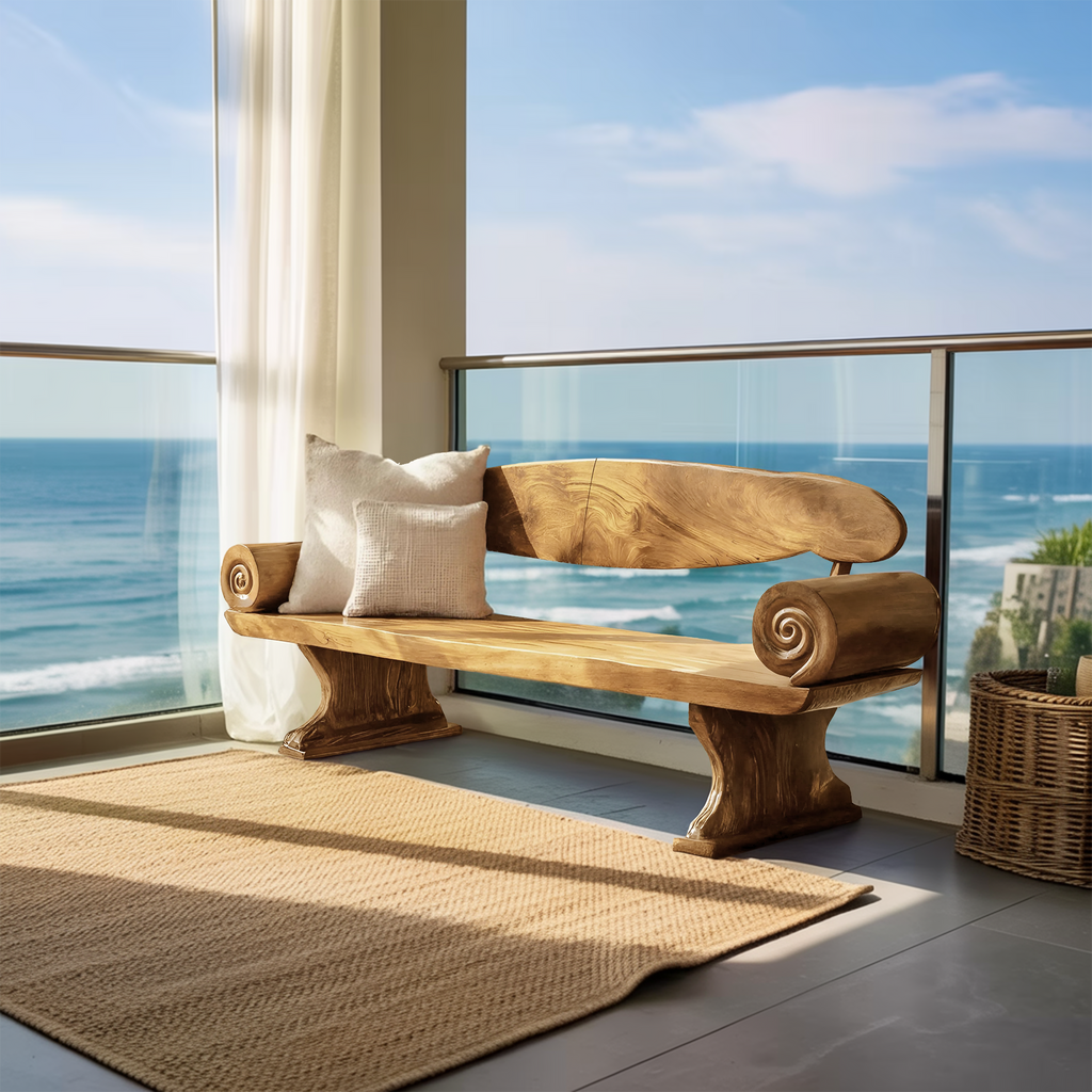 Live Edge Solid Wood Bench For Entryway Furniture Design