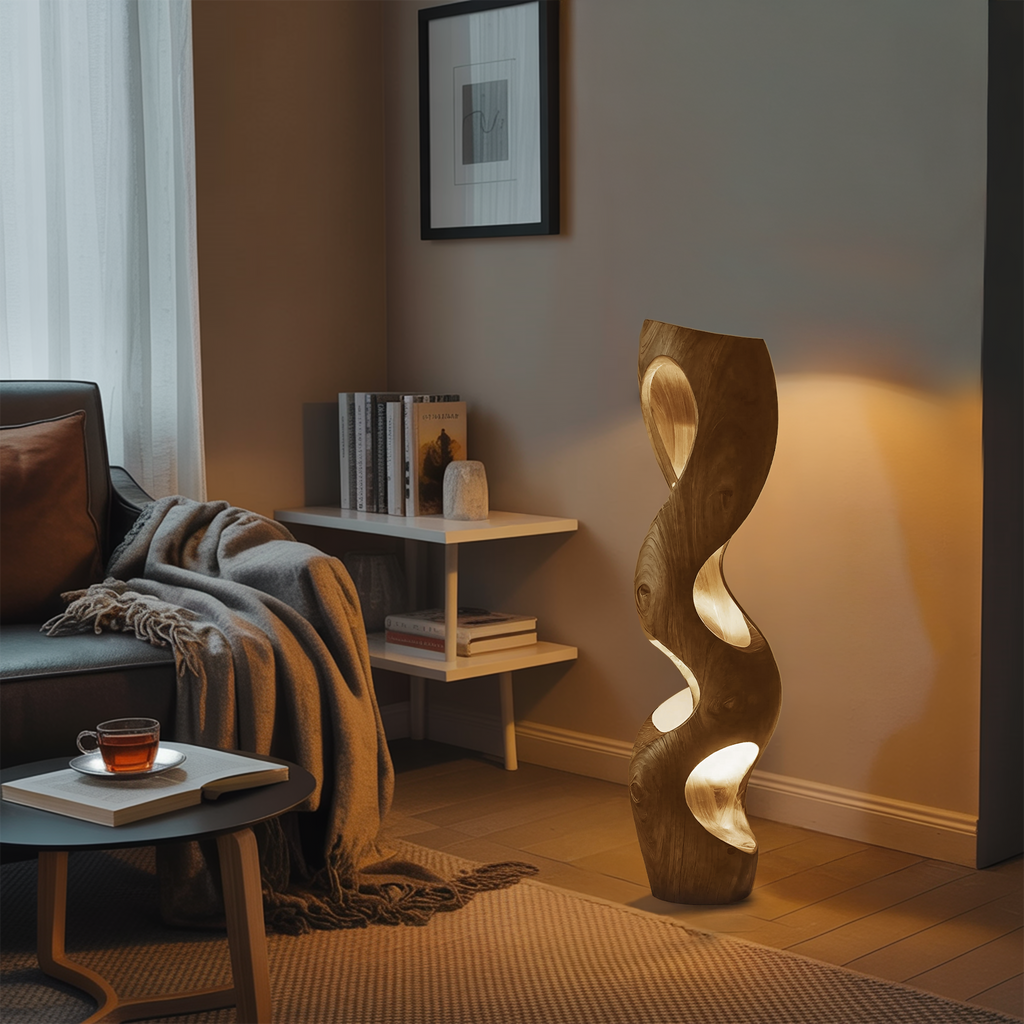 Organic Sculptural Floor Lamp For Modern Living Room