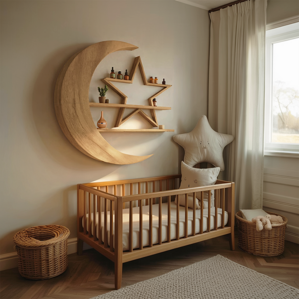 Modern Celestial Wall Shelf For Living Room Accent