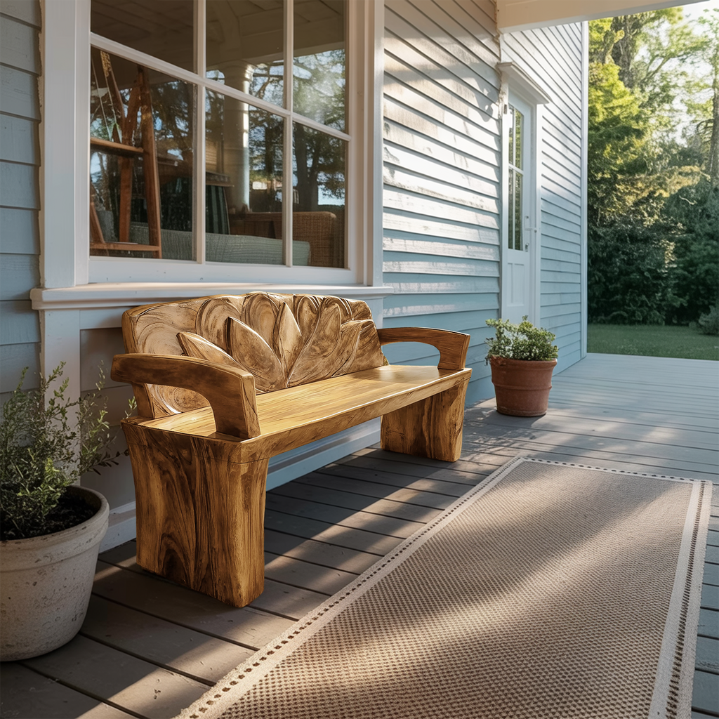 Live Edge Handmade Wood Bench For Entryway Seating Decor