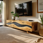 Modern Live Edge TV Cabinet For Entryway Design