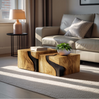 Farmhouse Solid Wood Cube Coffee Table For Cozy Rooms