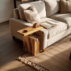 Solid Wood Live Edge Armrest For Sofa And Lounge Area