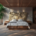 Modern Geometric Headboard Panel For King Or Queen Bed