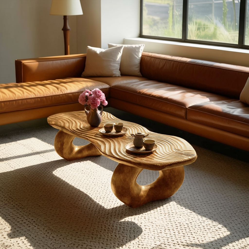 Handcrafted Live Edge Abstract Coffee Table For Living Room