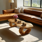 Handcrafted Live Edge Abstract Coffee Table For Living Room