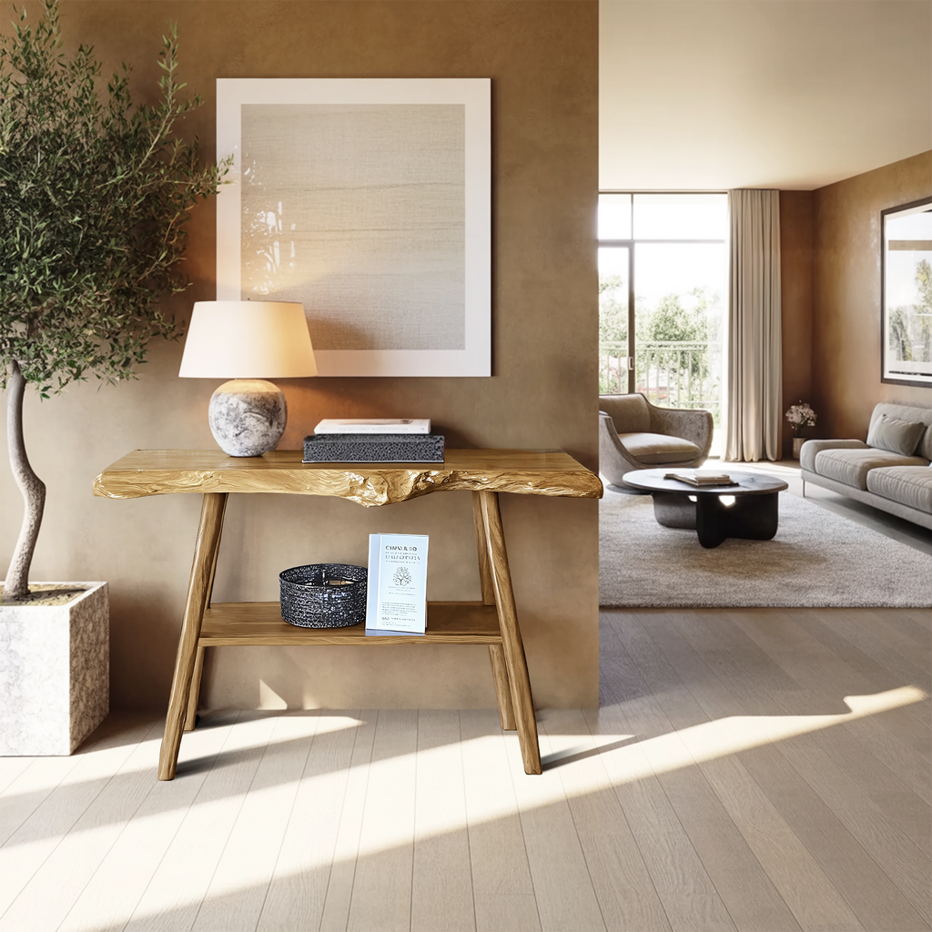 Farmhouse Live Edge Entryway Table For Living Room Design