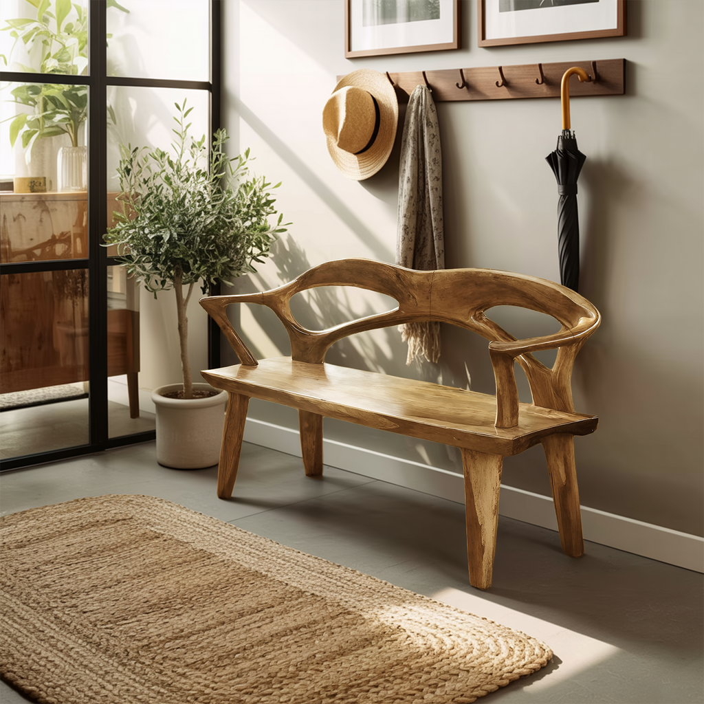 Live Edge Wood Bench For Entryway And Entry Hall