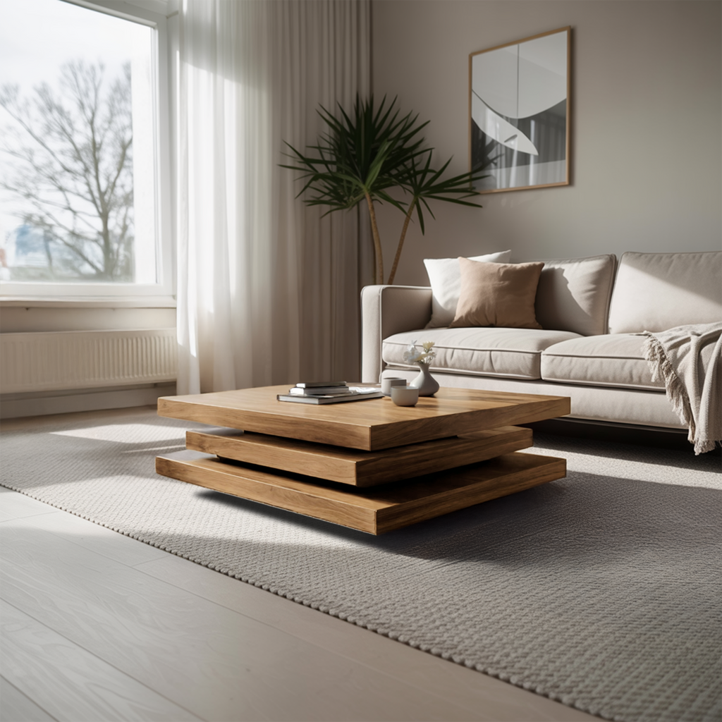 Rustic Mid Century Live Edge Coffee Table For Furniture Accent