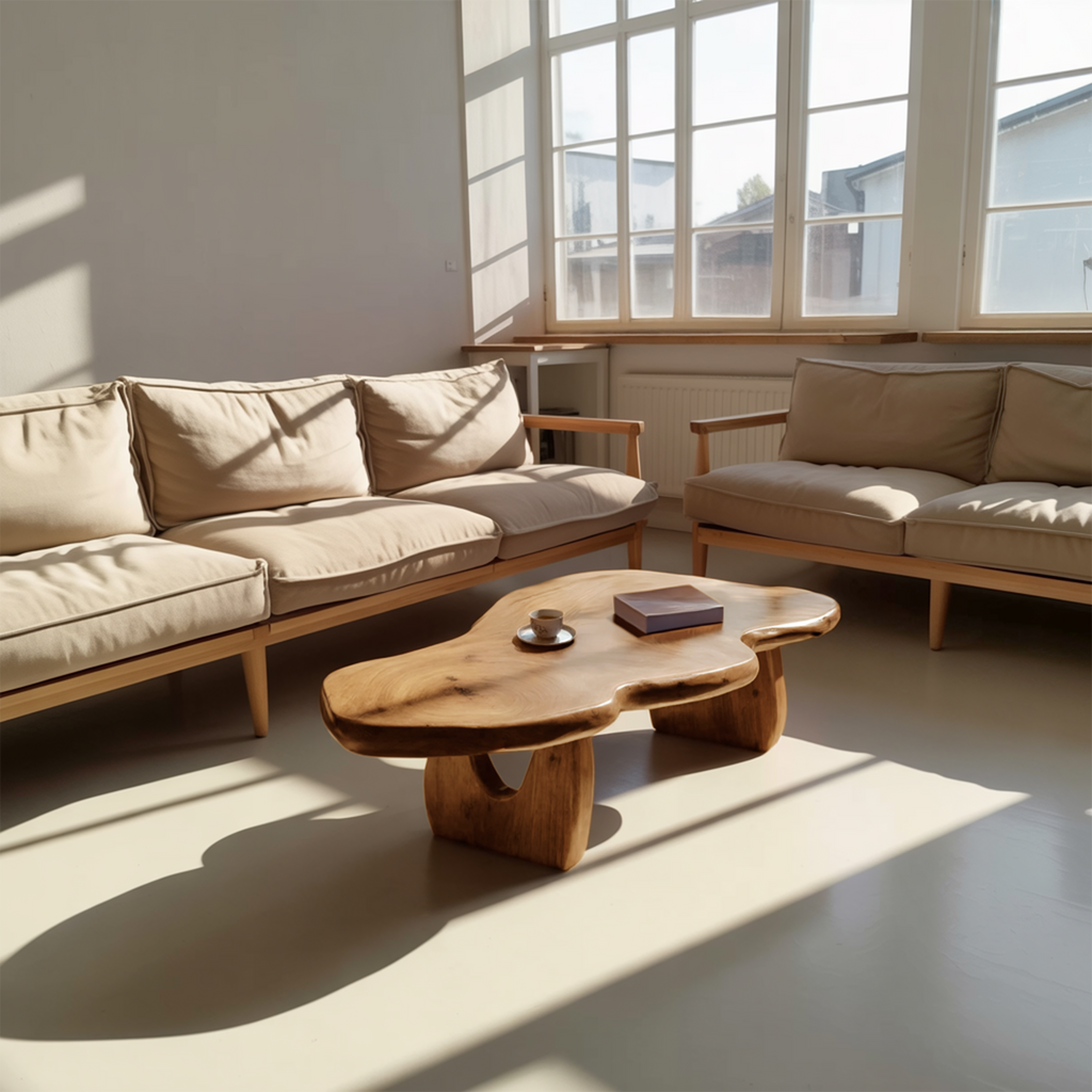 Modern Wooden Live Edge Coffee Table For Furniture Decor