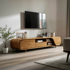 Modern TV Console With Rounded Corners For Living Room