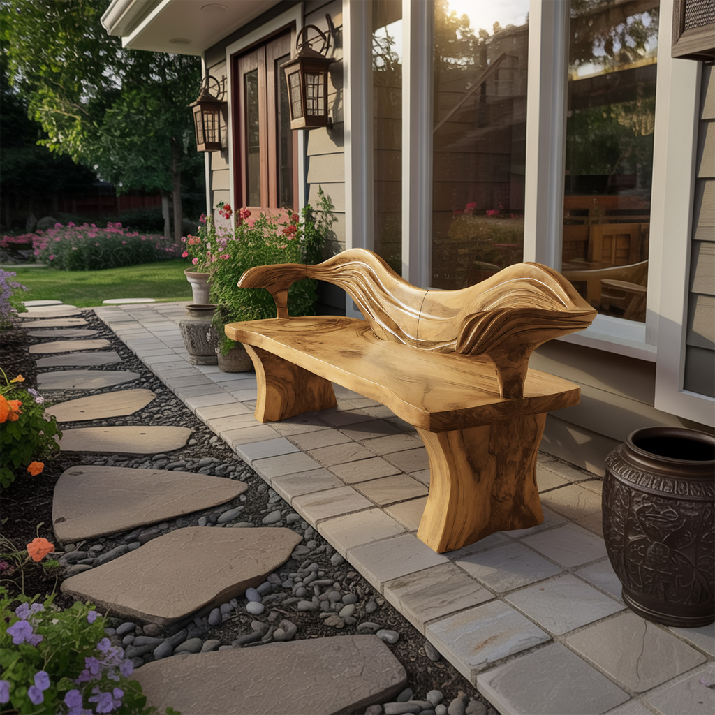 Solid Wood Live Edge Bench For Hallway And Entryway Use