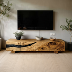 Farmhouse Live Edge TV Cabinet For Rustic Bedroom Decor
