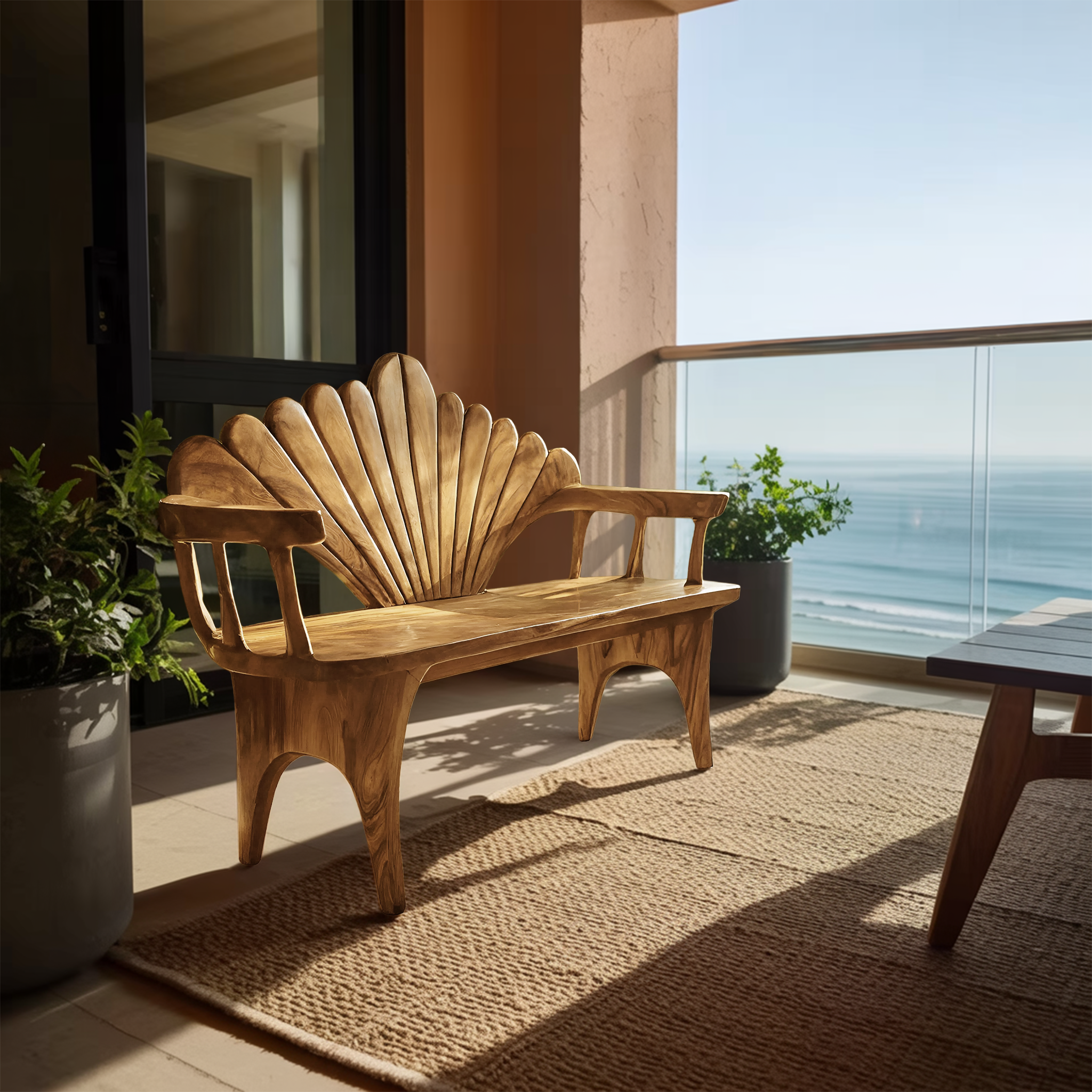 Natural Solid Wood Entryway Bench For Foyer Decor