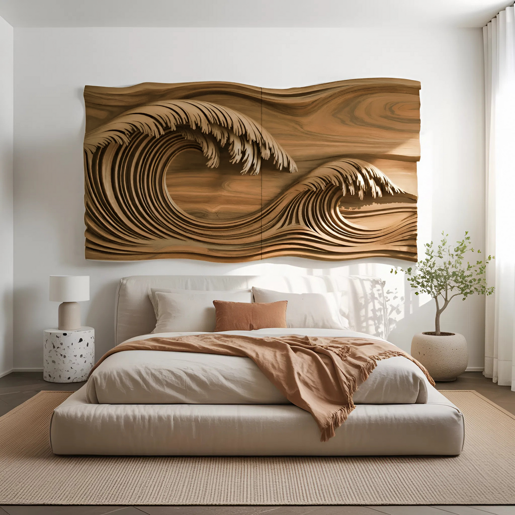 Ocean Wave Wall Sculpture For Bedroom