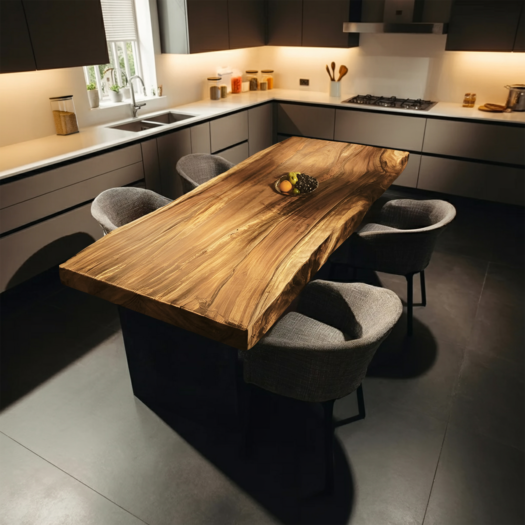 Furniture Decor Handcrafted Wooden Live Edge Dining Table