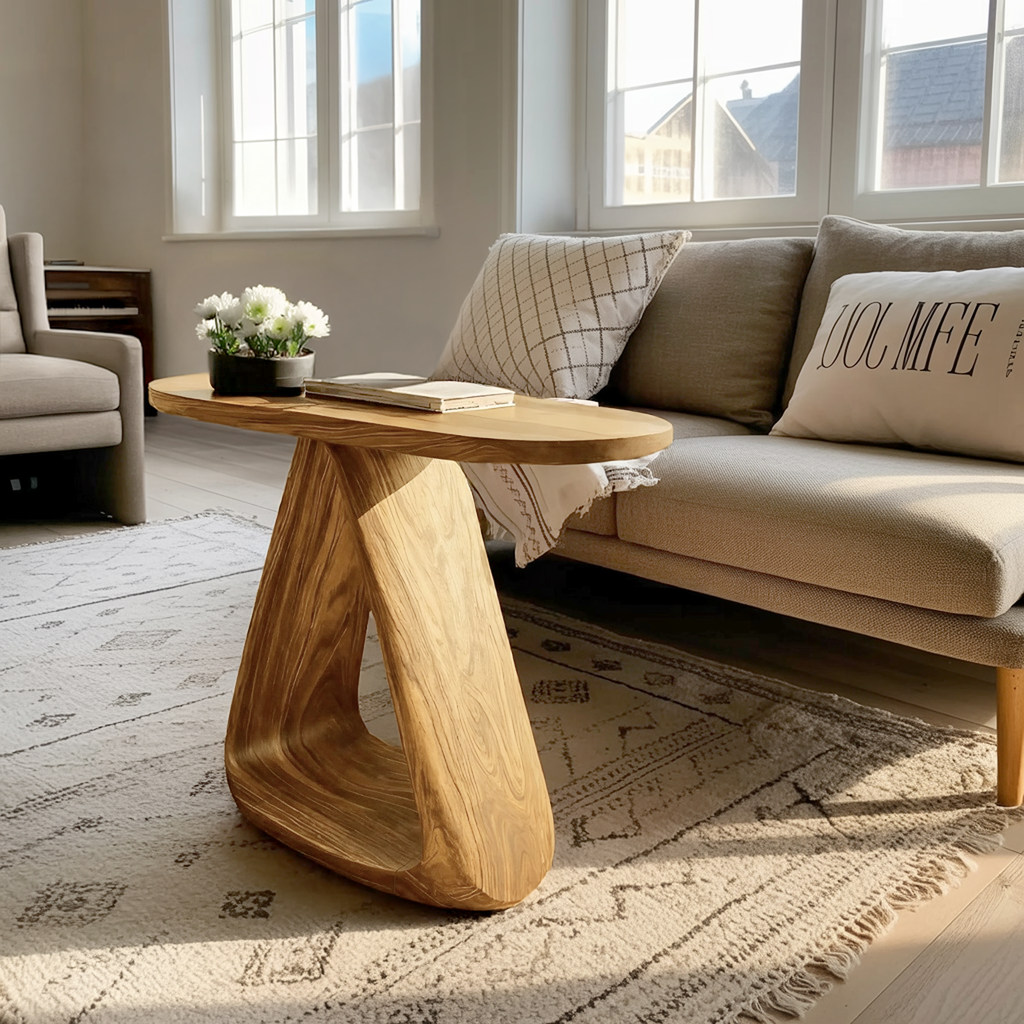 Mid Century Live Edge Side Table For Rustic Home Decor