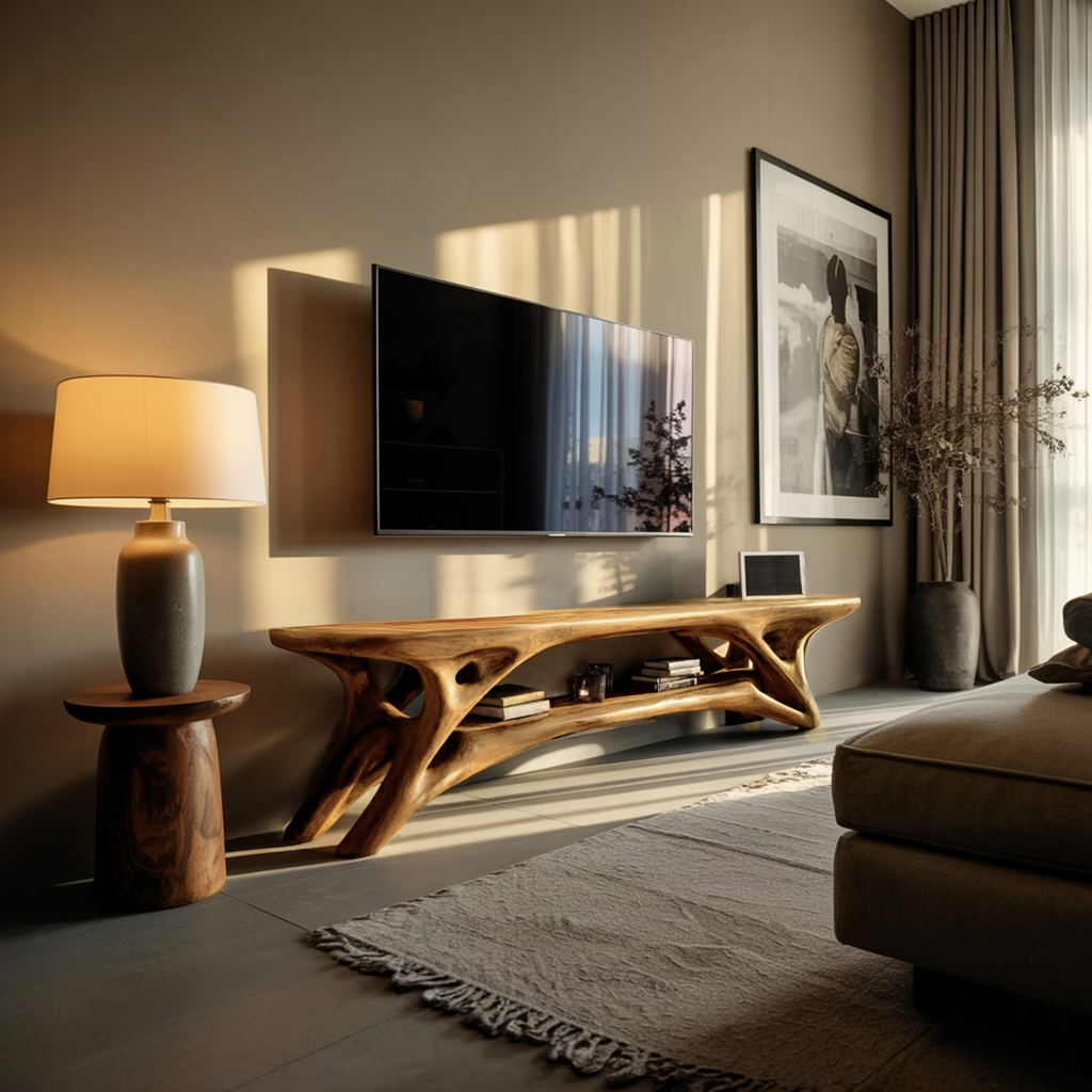 Elegant Curved TV Cabinet For Contemporary Home Decor