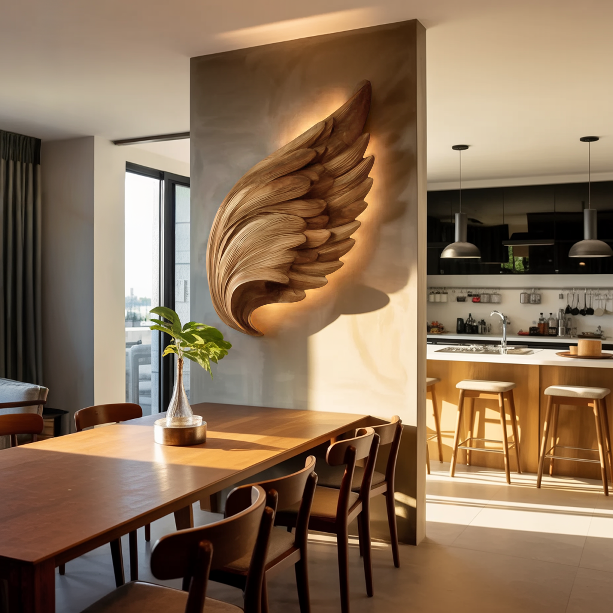 Organic Wing Wall Art Sculpture For Luxury Interior Decor