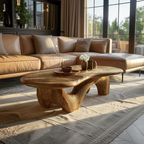 Farmhouse Wooden Live Edge Coffee Table For Furniture Decor