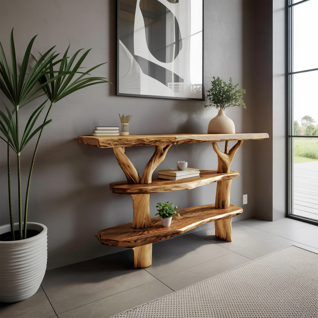 Handcrafted Solid Wood Console Table For Classic Entryway Furniture Style