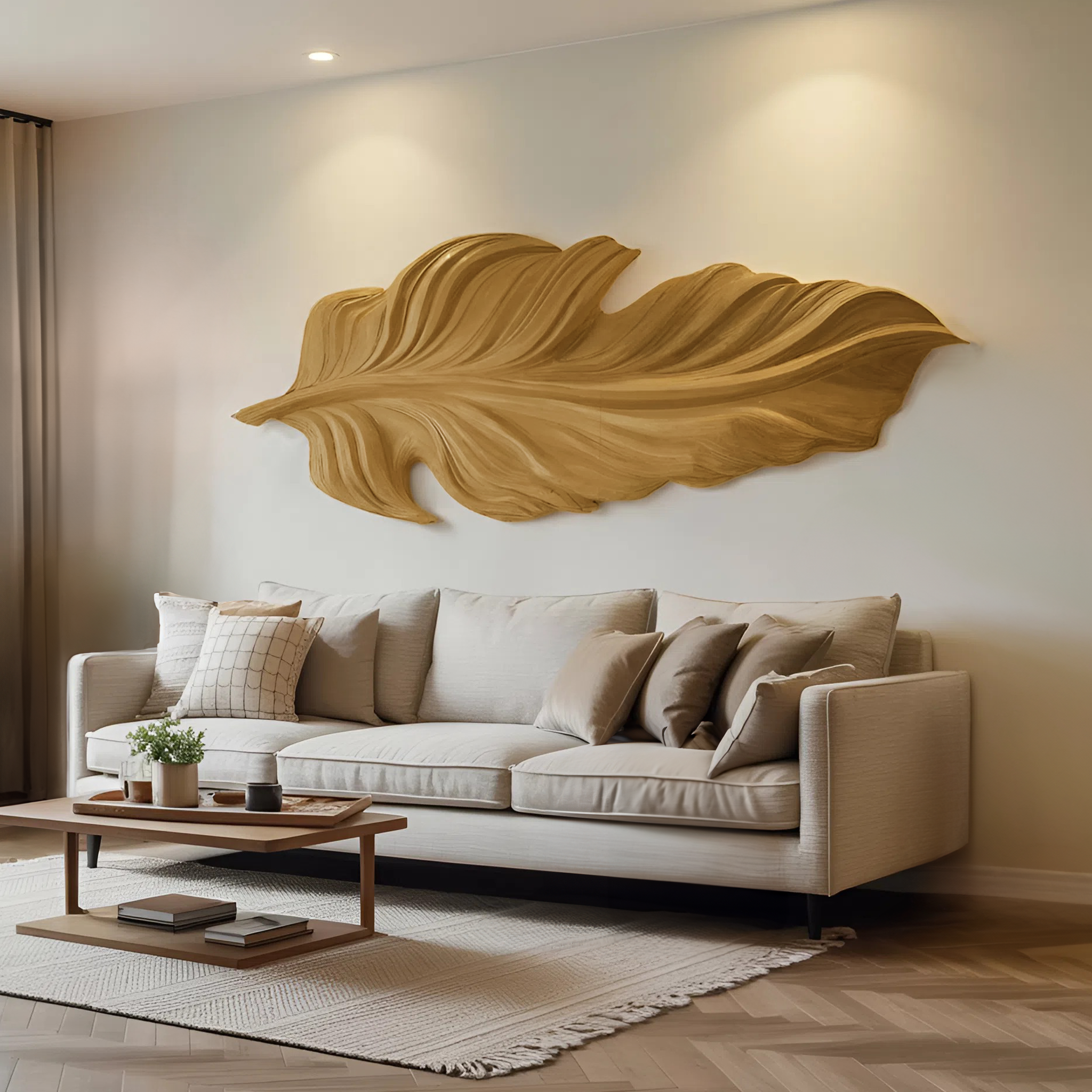 Organic Sculpture Leaf Wall Art For Living Room Or Bedroom