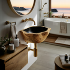 Mid Century Solid Wood Vanity Sink For Bathroom Storage Furniture Decor