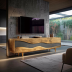 Mid Century Live Edge TV Cabinet For Luxury Living