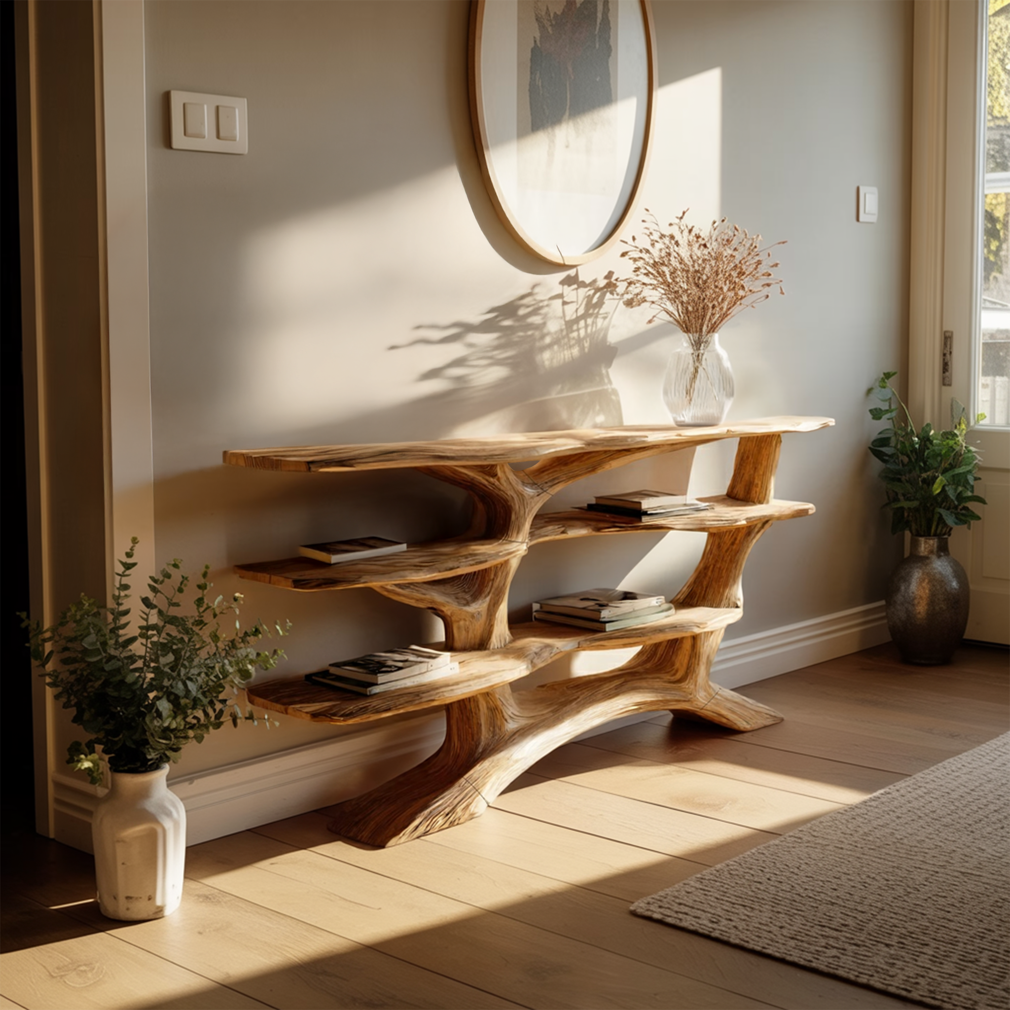 Farmhouse Wooden Live Edge Console Table For Farmhouse Furniture Decor